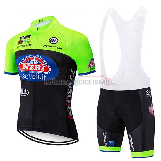 Abbigliamento Ciclismo Neri Italia Manica Corta 2019 Verde Nero